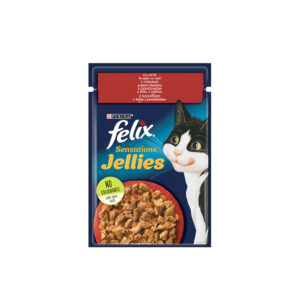 Felix Пауч за котки говеждо грил в желе с домати