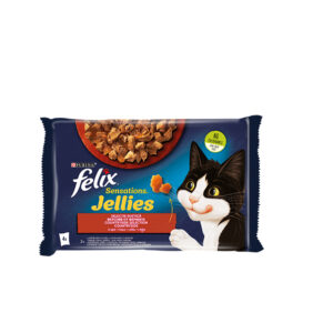 Felix Пауч за котки говеждо и пиле желе Sensation