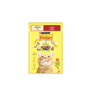 Friskies Adult Пауч за котка Телешко Хапки Сос