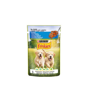 Friskies Junior пауч за кученца хапки в сос пиле и моркови