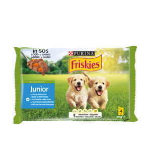 Friskies Junior пауч за кученца хапки сос пиле и моркови