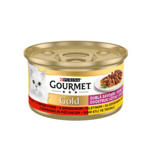 GOURMET GOLD Консерва за котки Двойно удоволствие (говеждо и пиле)