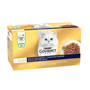 GOURMET GOLD Консерва за котки Мултиопаковка сочна сьомга
