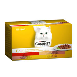 GOURMET GOLD Консерва за котки мултиопаковка хапки в сос