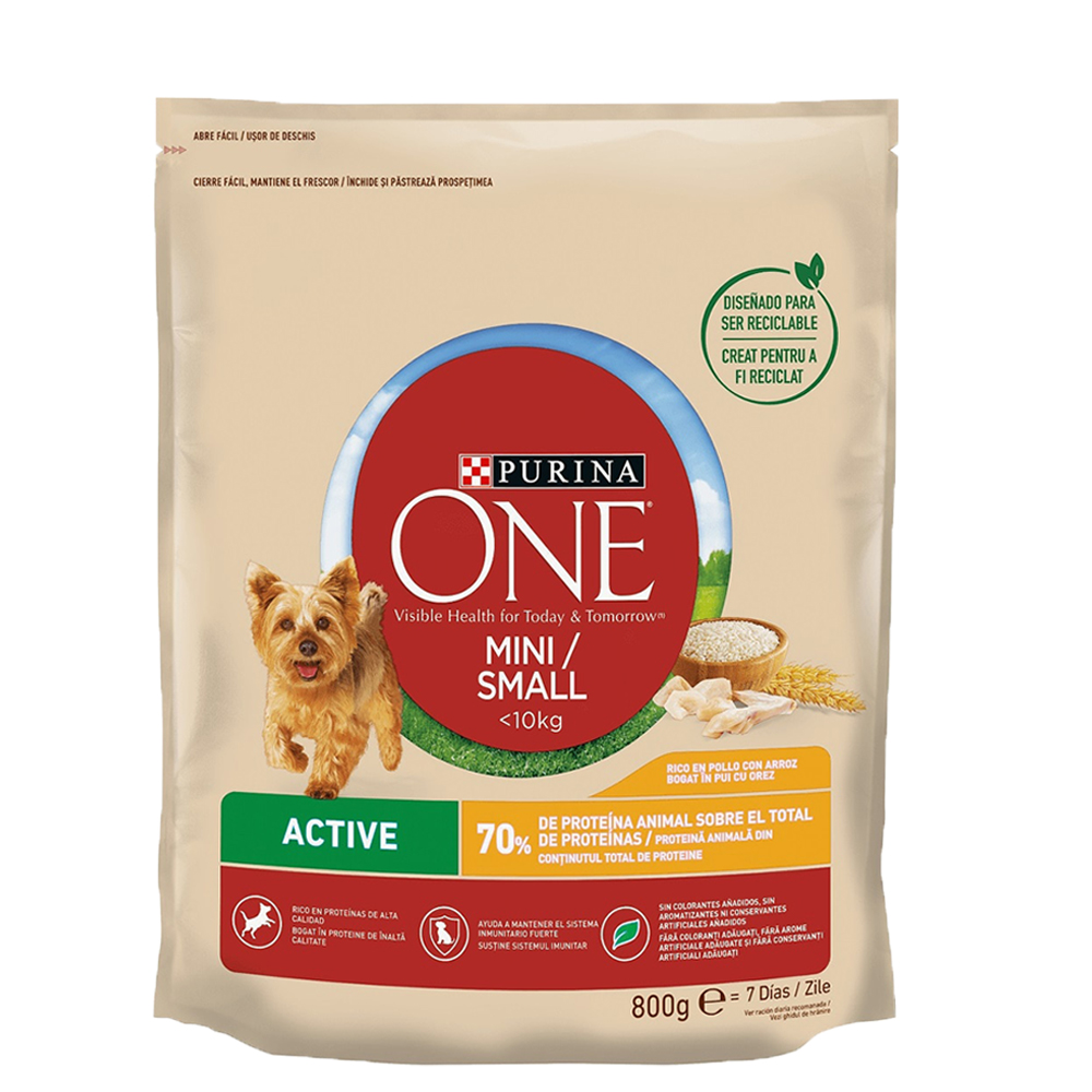 One Mini Active Пауч за активни кучета от дребни породи Говеждо и картофи